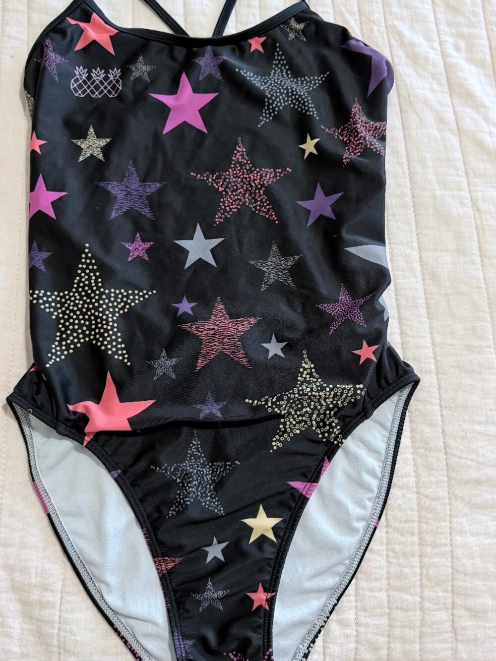 Tres Piñas Swim Star Print One Piece Swimsuit Black Multicolor Size L
